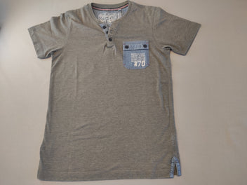 T-shirt m.c gris flammé, poche denim