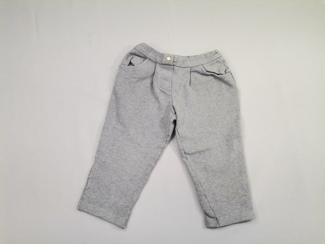 Pantalon 3/4 molleton gris bouloché, moins cher chez Petit Kiwi