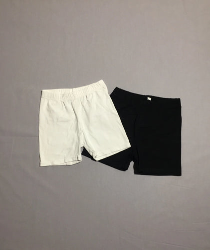 2 shorts en jersey (blanc/bleu foncé), moins cher chez Petit Kiwi