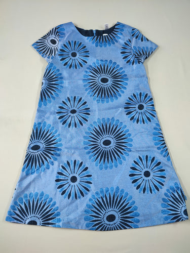 Robe m.c bleue fleurs noires et bleues à paillettes, moins cher chez Petit Kiwi