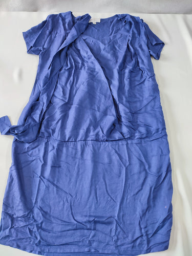 Robe m.c d'allaitement jersey bleue avec ceinture, moins cher chez Petit Kiwi