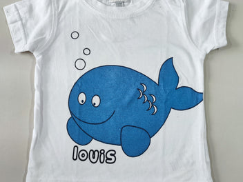 T-shirt m.c blanc poisson bleu 