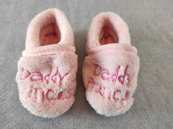 Chaussons roses velours Daddy's princess