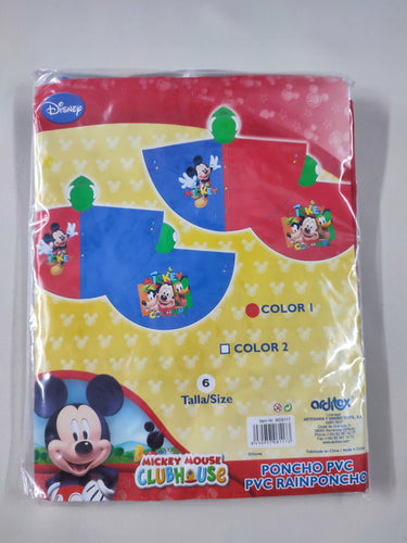 NEUF! Poncho PVC bleu/rouge Mickey Mouse, moins cher chez Petit Kiwi