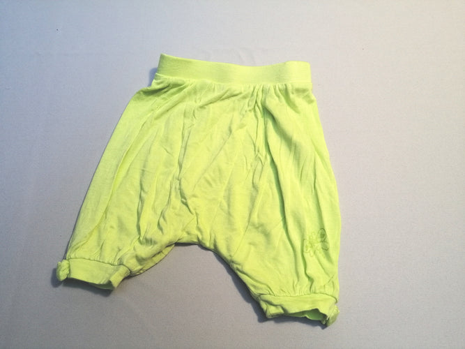 Short sarouel jersey vert fluo, moins cher chez Petit Kiwi