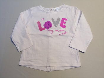 T-shirt m.l blanc Love fleur