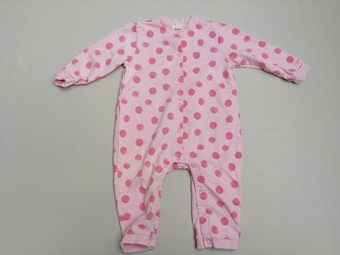 Pyjama jersey rose pois, moins cher chez Petit Kiwi