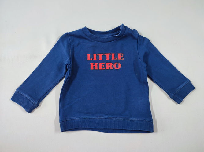 Sweat bleu marine "Little hero", moins cher chez Petit Kiwi