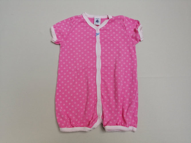Combishort jersey rose fleurs, moins cher chez Petit Kiwi