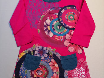 Robe ml fushia ronds fleurs