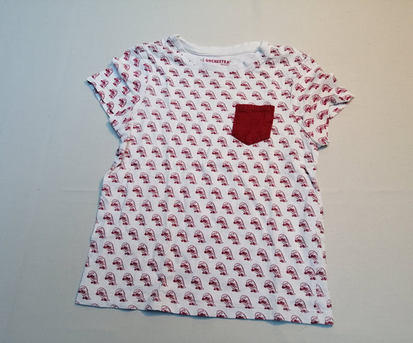 T-shirt m.c blanc cassé skateboard rouge, moins cher chez Petit Kiwi