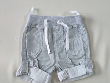 Short gris rayures blanches