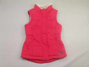 Bodywarmer rouge col fausse fourrure