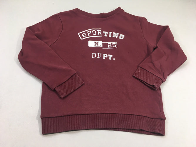 Sweat bordeau Sporting RETOUR TROU, moins cher chez Petit Kiwi