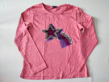 T-shirt m.l rose étoile filante en sequins réversibles