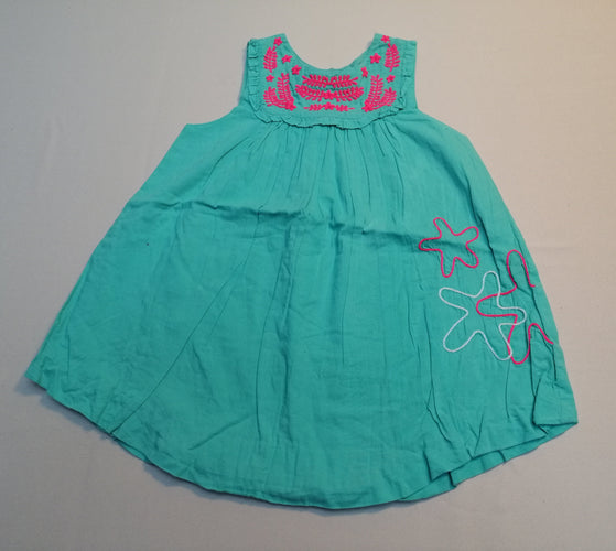 Robe  s.m vert/fushia, moins cher chez Petit Kiwi