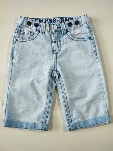 Bermuda à revers jeans bleu clair, moins cher chez Petit Kiwi
