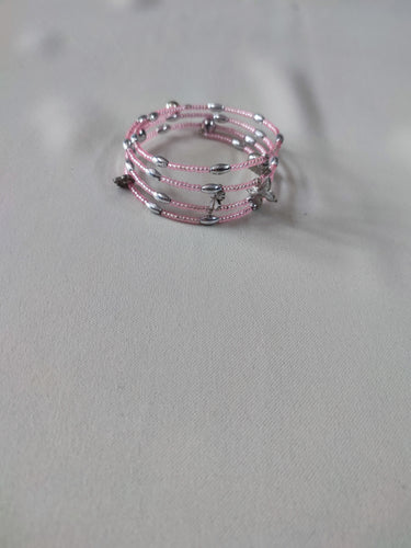 Bracelet ressort rose breloque, moins cher chez Petit Kiwi