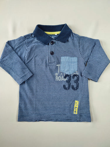 Polo m.l jersey ligné bleu/bleu marine 33, moins cher chez Petit Kiwi