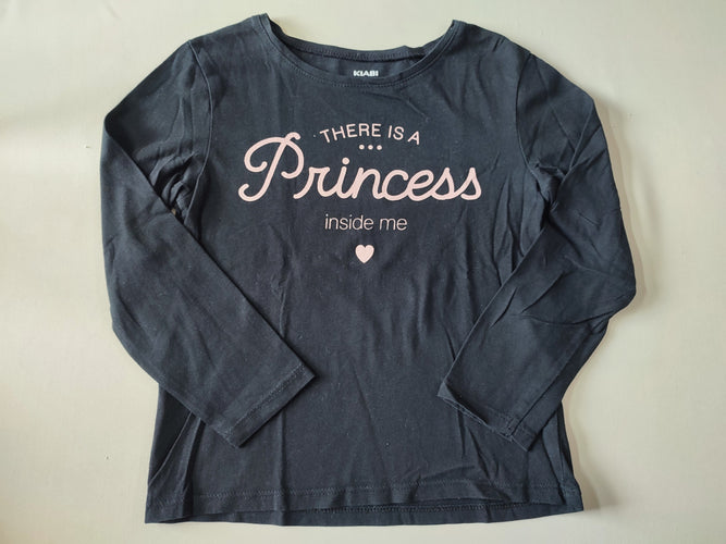 T-shirt m.l noir "There is a princess inside me", moins cher chez Petit Kiwi