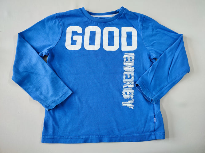 T-shirt m.l bleu  "Good energy", moins cher chez Petit Kiwi