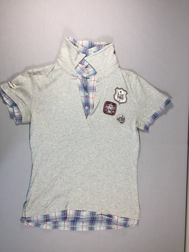 Polo gris jersey m.c effet superposé chemise, moins cher chez Petit Kiwi