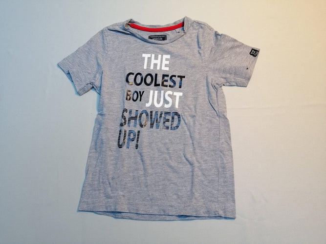T-shirt m.c gris chiné Coolest boy, moins cher chez Petit Kiwi
