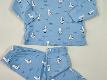 Pyjama 2pcs jersey bleu mouettes