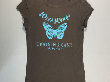 T-shirt m.c brun papillon bleu (S)