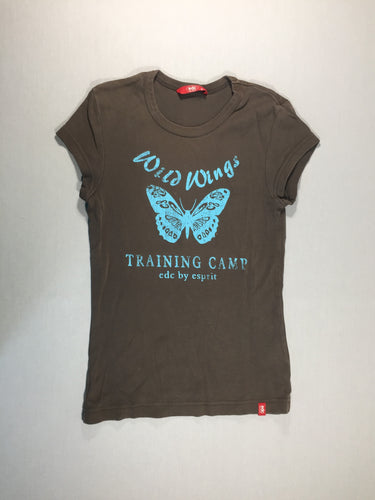 T-shirt m.c brun papillon bleu (S), moins cher chez Petit Kiwi