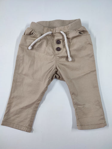 Pantalon brun clair cordon blanc/brun, moins cher chez Petit Kiwi