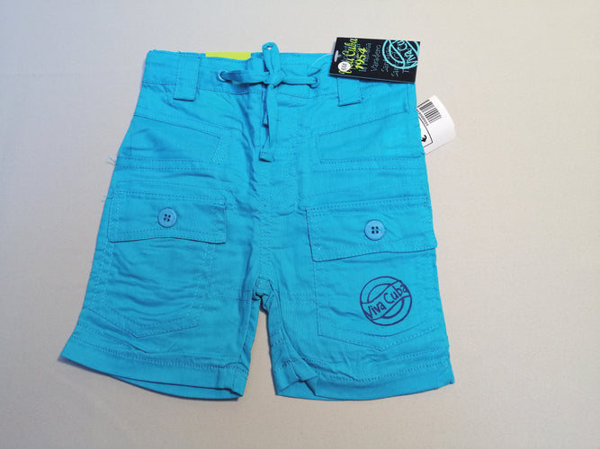 NEUF Short léger turquoise poches, moins cher chez Petit Kiwi
