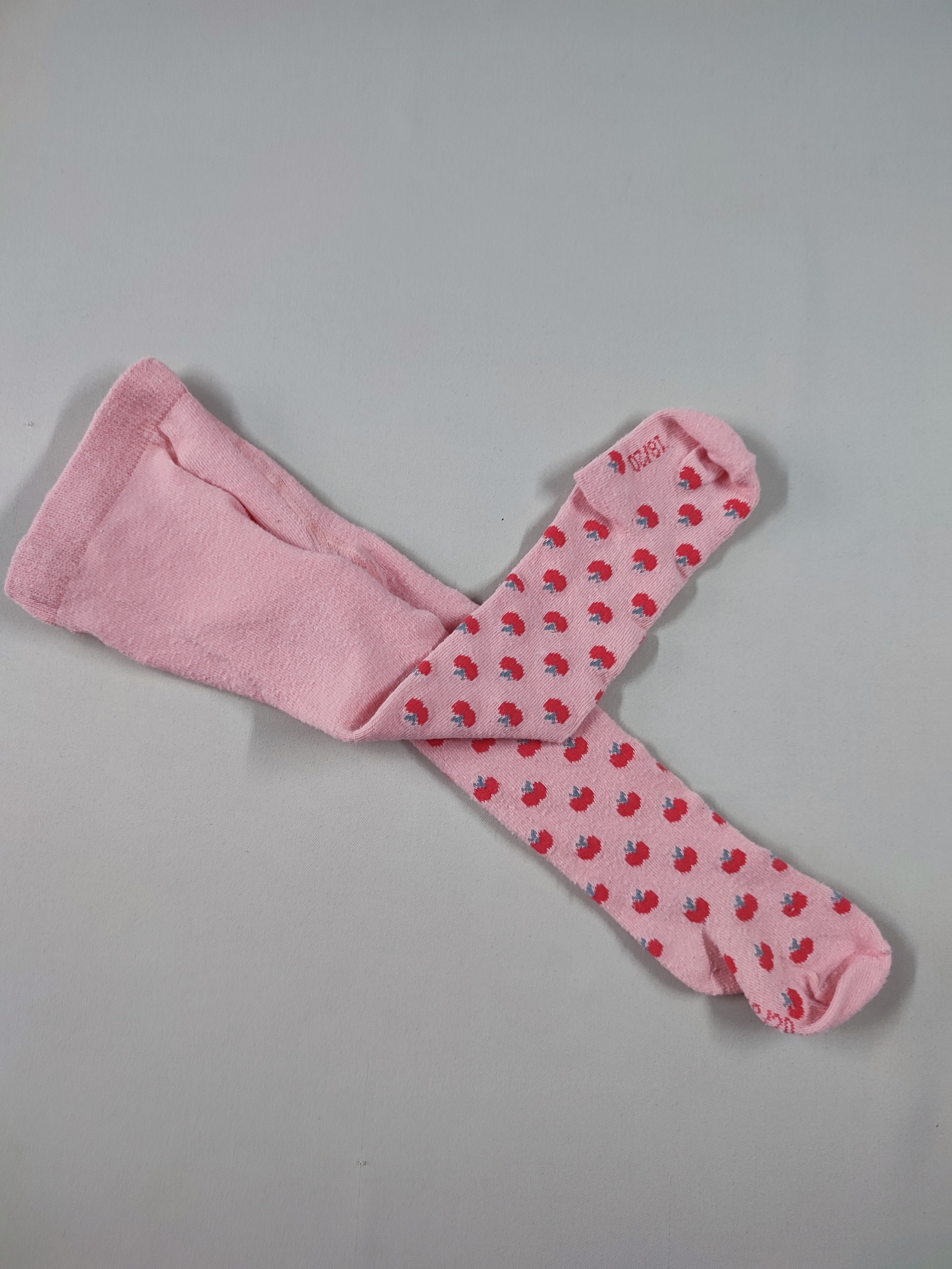 Paire de collants rose pommes rouges, 18-20