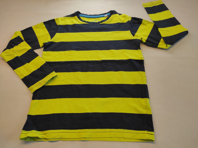 T-shirt m.l ligné jaune et noir, moins cher chez Petit Kiwi