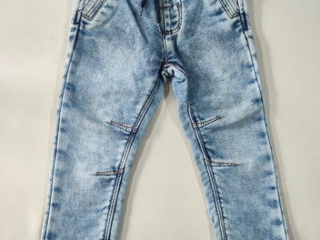 Pantalon molleton imitation jeans taille élastique