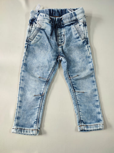Pantalon molleton imitation jeans taille élastique, moins cher chez Petit Kiwi