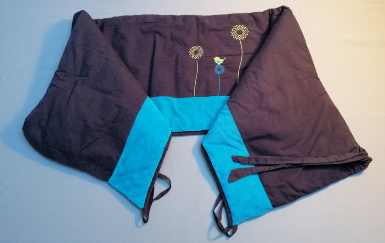 Tour de lit brun/turquoise oiseau, moins cher chez Petit Kiwi