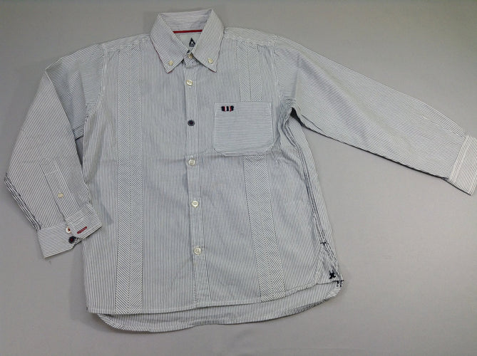 Chemise m.l blanche lignée, moins cher chez Petit Kiwi
