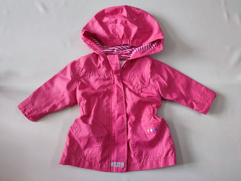 Veste légère cintrée rose à capuche doublée jersey