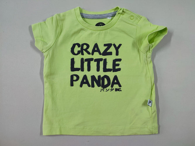 T-shirt m.c vert "Crazy little panda", moins cher chez Petit Kiwi