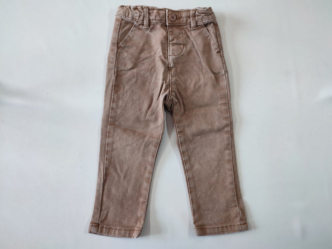 Pantalon chino brun clair (légèrement délavé), moins cher chez Petit Kiwi