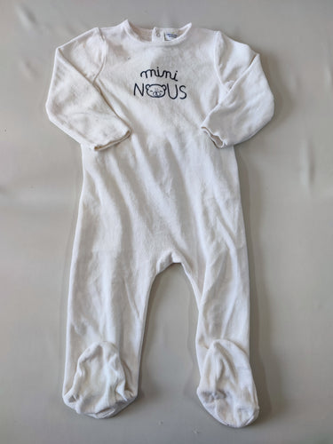 Pyjama velours blanc "Mini nous", moins cher chez Petit Kiwi