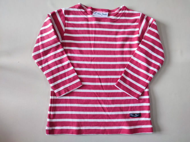 T-shirt m.l rayé rose/blanc, Win's Nautic, moins cher chez Petit Kiwi