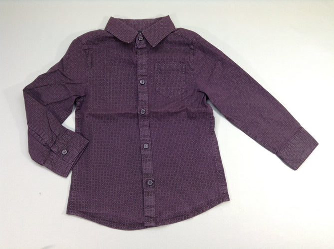 Chemise m.l mauve carrés, moins cher chez Petit Kiwi