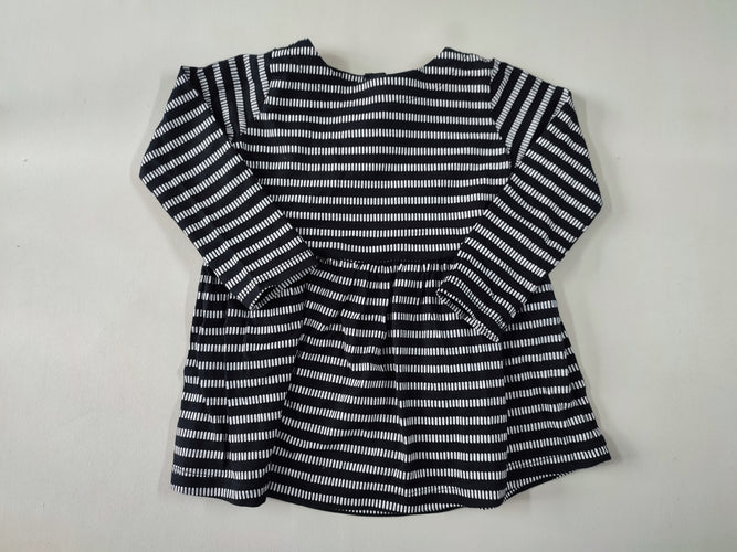 Robe m.l jersey noire motifs blancs, moins cher chez Petit Kiwi