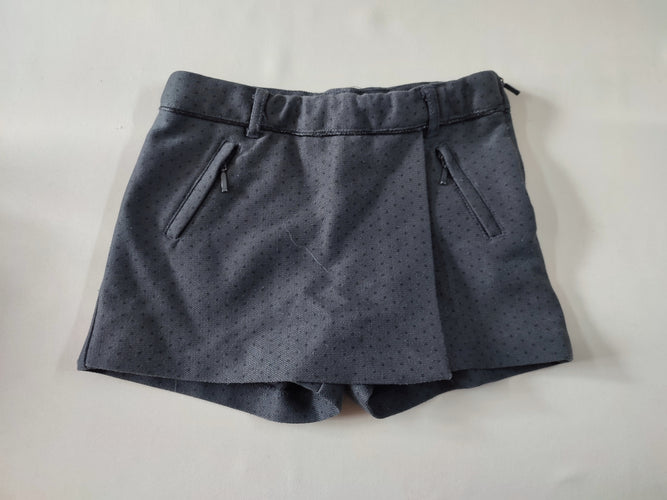 Jupe short grise foncée poches à tirettes, moins cher chez Petit Kiwi