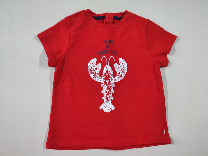T-shirt m.c rouge homard "Team of lobsters", moins cher chez Petit Kiwi