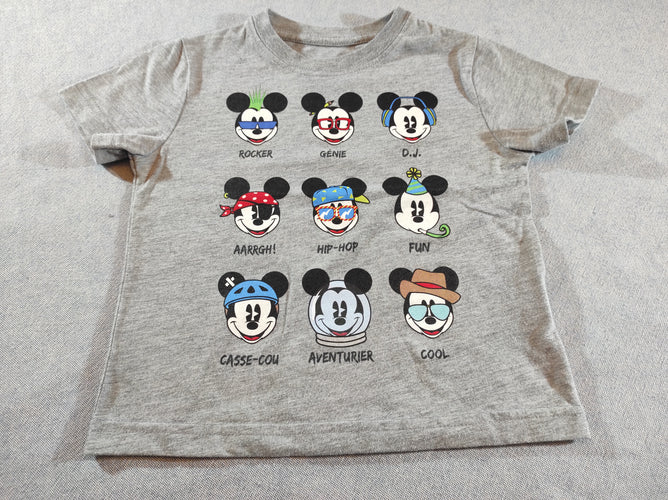 T-shirt m.c gris flammé , têtes de Mickey ( Rocker, génie, doublé jersey, fun,...", moins cher chez Petit Kiwi