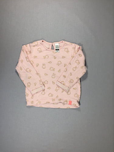 T-shirt m.l rose flammé avec lapins miffy dorés - toutes petites taches, moins cher chez Petit Kiwi