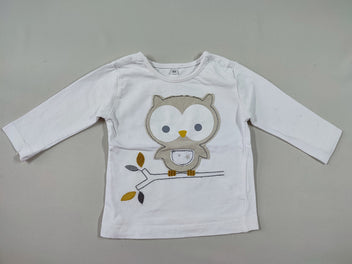 T-shirt m.l blanc hibou